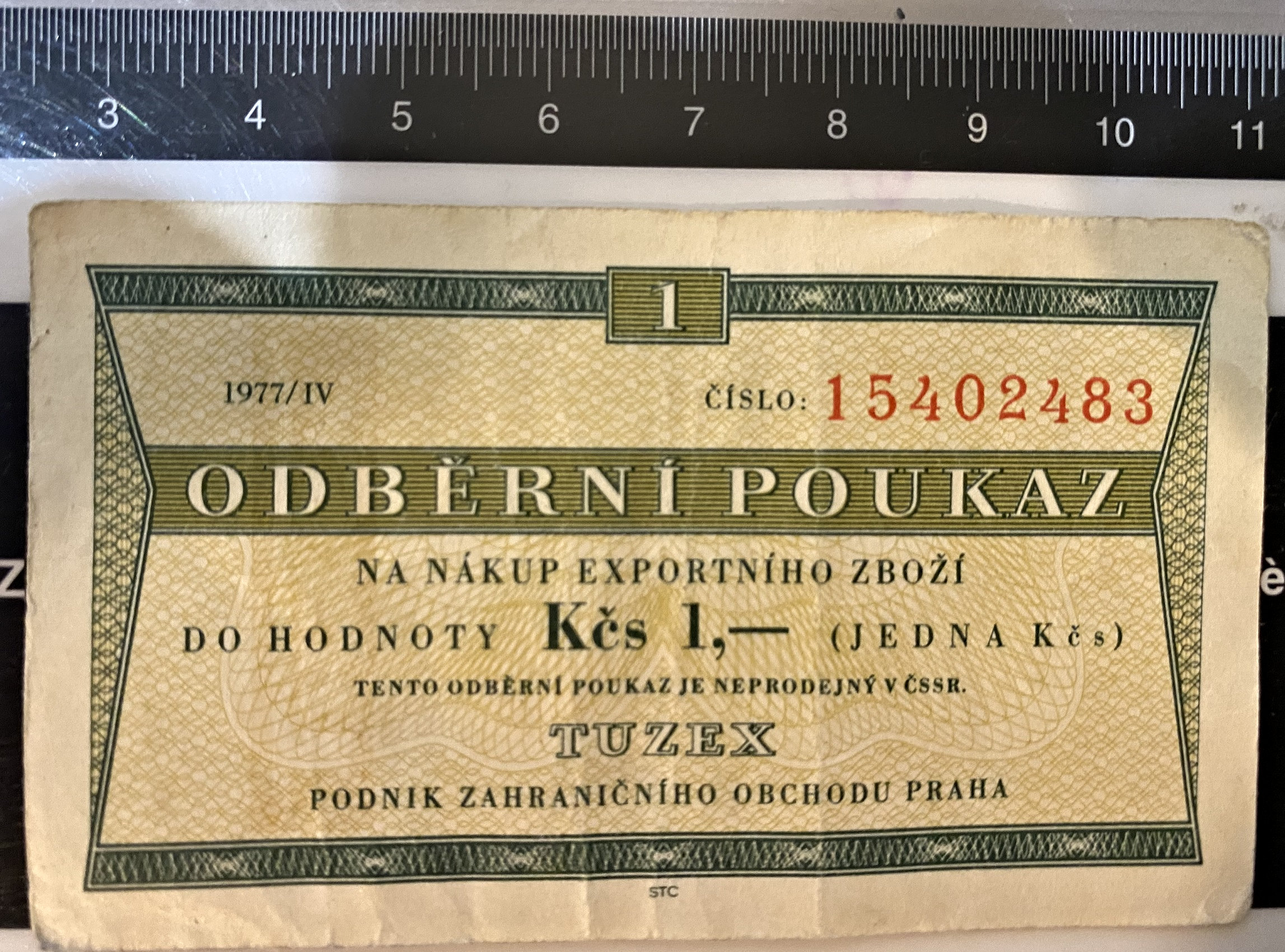 Communist Payment Voucher from Czechoslovakia | Unique Collector's Item
